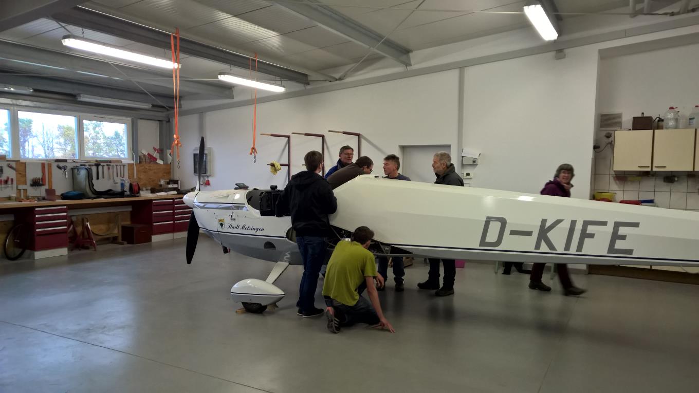 Unser Motorsegler "D-KIFE" in der Werkstatt Werkstatt 2